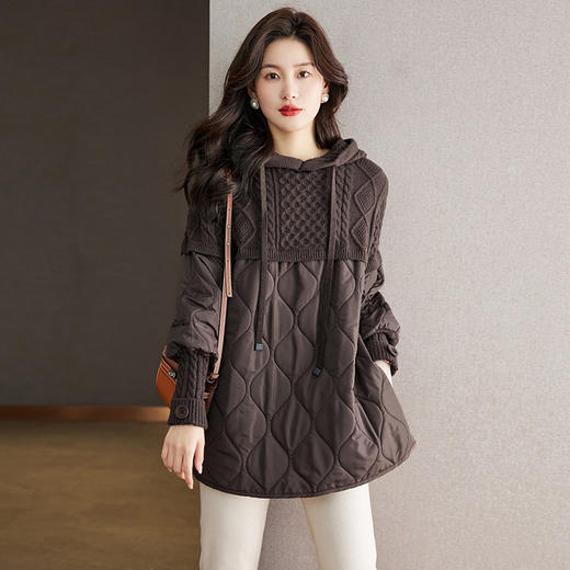 今年流行的毛衣拼接套头，宽松外穿厚款连帽针织衫上衣新款CC-22-3670 商品图4