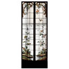 独角鹿西洋古董法国新艺术时期出品水滨花鸟主题彩绘玻璃花窗一对 商品缩略图0