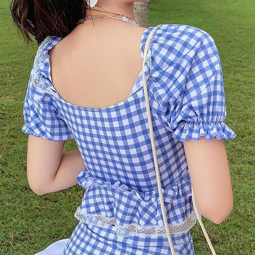 小清新游泳衣现货新款ins风显瘦遮肉分体裙式温泉女士泳装028209 商品图3