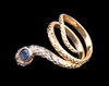 独角鹿西洋古董珠宝首饰20世纪欧洲出品18k金蓝色宝石蛇形戒指 商品缩略图2