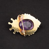 独角鹿西洋古董珠宝首饰紫水晶天然珍珠镶嵌14K金卡梅奥胸针 商品缩略图4