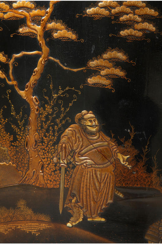 独角鹿西洋古董家具洛可可风铜鎏金大理石黑漆描金橡木三角柜边柜 商品图3