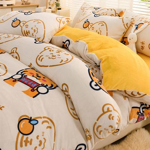 冬季加厚绒四件套加绒保暖珊瑚绒被套法兰绒床单被罩床上用品exo9 商品图6