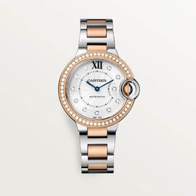 卡地亚 Cartier Ballon Bleu de Cartier 蓝气球腕表 33毫米 精钢色 - 玫瑰K金 自动上链 W3BB0023