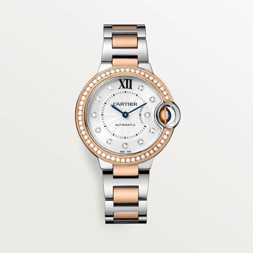 卡地亚 Cartier Ballon Bleu de Cartier 蓝气球腕表 33毫米 精钢色 - 玫瑰K金 自动上链 W3BB0023 商品图0