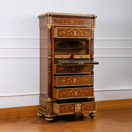 国内现货独角鹿西洋古董家具拿破仑三世DIEHL工坊翻盖边柜写字台 商品图3