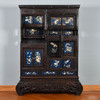独角鹿西洋古董家具日本明治时期传统花鸟芝山象嵌多宝阁立柜 商品缩略图0