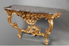 独角鹿西洋古董家具路易十五风格木质鎏金大理石桌面边桌玄关桌 商品缩略图1