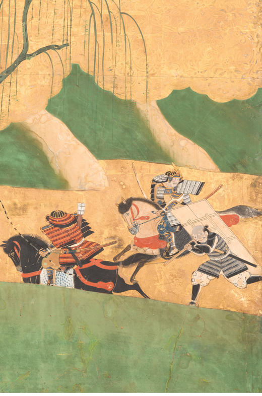 独角鹿西洋古董日本江户时代源平合战图绘纸本金地六曲屏风 商品图4