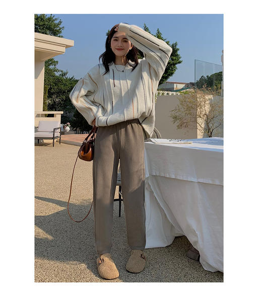 【显瘦遮肉又有范】灯芯绒休闲裤修饰腿型凸显大长腿舒适减龄不挑身材秋冬加厚款 商品图10