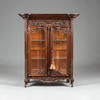 独角鹿西洋古董家具1880年代法国出品胡桃木雕花迷你展示柜 商品缩略图0
