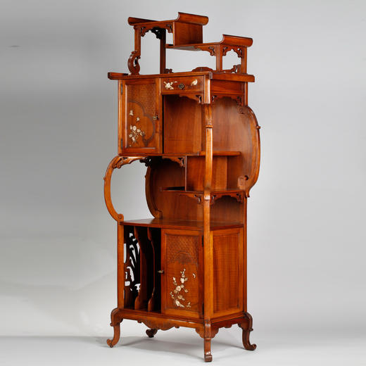 独角鹿西洋古董家具1890年代法国胡桃木珍贵材质展示柜立柜 商品图3