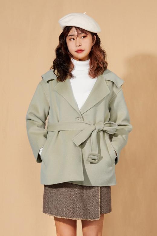 amadella 灰绿短款羊毛双面呢大衣 10127 商品图0