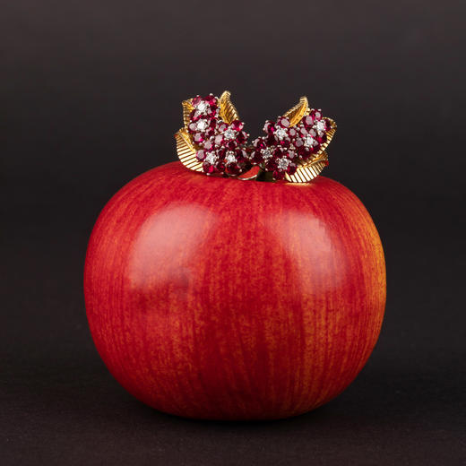 独角鹿西洋古董珠宝首英国红宝石钻石镶嵌18K金花卉耳夹耳坠耳饰 商品图2