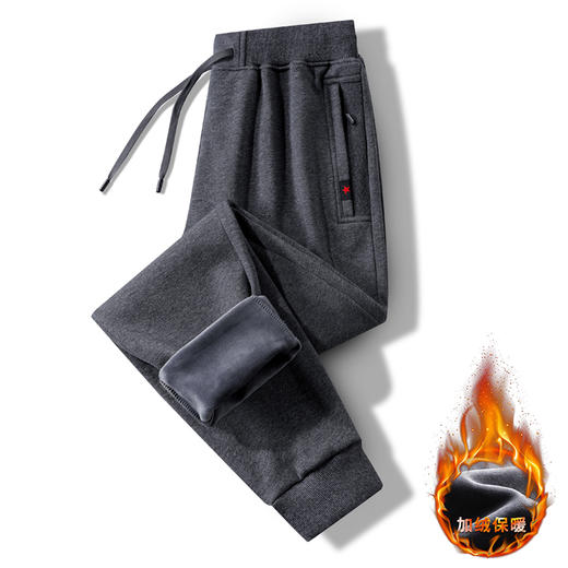 【新款DSK】大依优型大码加绒裤子男士休闲长裤卫裤宽松运动裤冬款松紧腰 商品图3