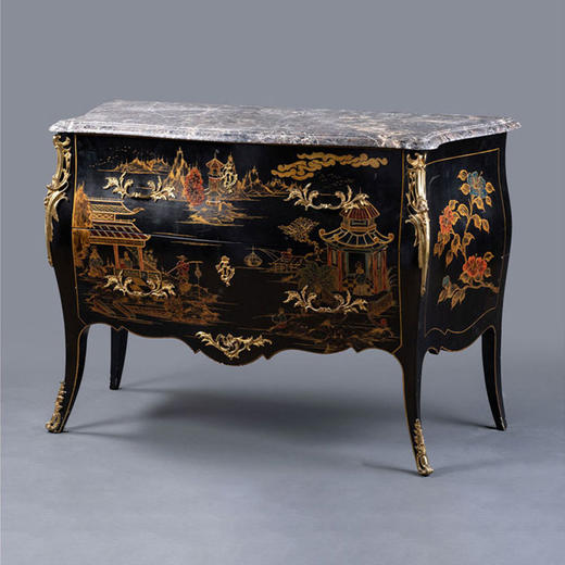 独角鹿西洋古董欧洲古董家具马丁漆橡木红木大理石桌面斗柜 商品图2