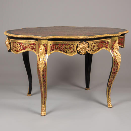 国内现货独角鹿西洋古董家具布勒工艺镶嵌珍贵材质铜鎏金书桌茶几 商品图1