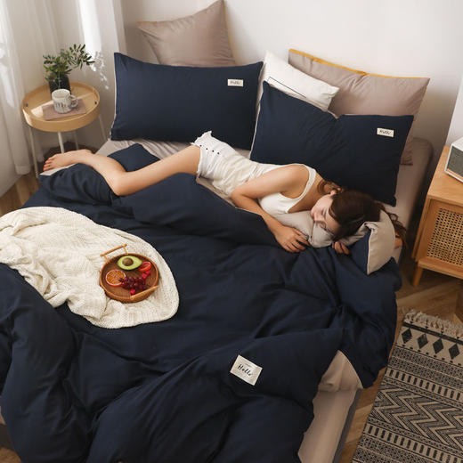 床上用品四件套单被套简约学生三件套宿舍上下铺纯色被罩床单套件exo6 商品图6