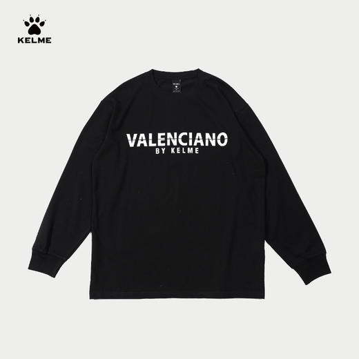 卡尔美长袖T恤男2022新款圆领宽松字母长T纯棉 商品图0