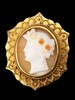 独角鹿西洋古董珠宝首饰黄金丝古典女神卡梅奥Cameo贝壳浮雕耳坠 商品缩略图3