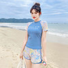 运动风游泳衣女分体保守遮肚显瘦学生上课小胸聚拢温泉平角裤泳装 商品缩略图6