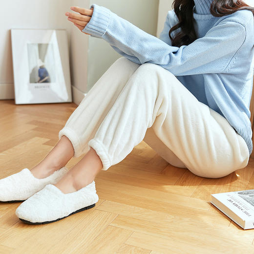 【休闲甜美懒人睡裤 买一送一！】仙女暖暖裤珊瑚绒加绒加厚秋冬季外穿宽松休闲裤大码家居懒人睡裤 商品图2