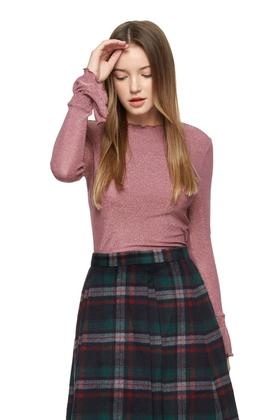 AVA 烟粉色喇叭袖上衣 8613