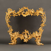 独角鹿西洋古董法国路易十五风格贝纹饰纯铜鎏金镂雕浮雕壁炉屏风 商品缩略图0
