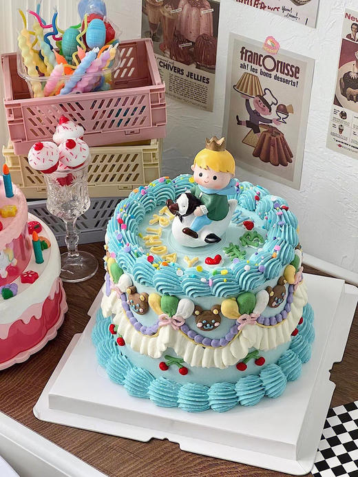 复古小王子 | 手绘卡通蛋糕 商品图0