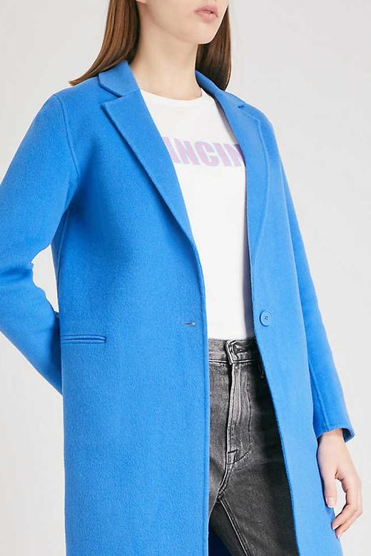 sandro 经典蓝色翻领大衣 9720 商品图3