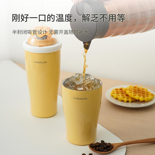 乐扣乐扣（LOCK&LOCK）泡泡保温杯吸管咖啡杯316不锈钢LHC3301 商品图1