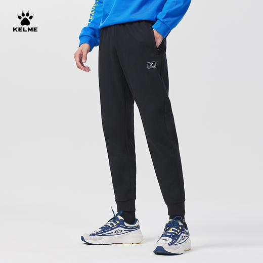 卡尔美加绒针织长裤男秋冬厚灰色运动裤休闲百搭束脚女卫裤 商品图1