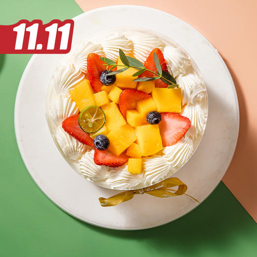 仅此一天秒杀【水果派对】芒果鲜奶蛋糕，满满当当的水果给你来一场水果派对！（福州） 商品图1