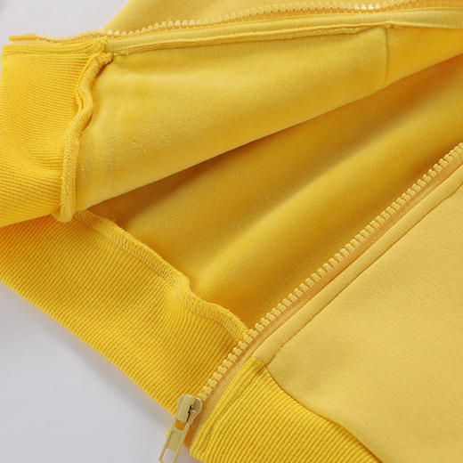 【银狐绒保暖拉链开衫帽T】秋冬新款拉链连帽男女童装儿童加绒卫衣纯色韩版 商品图1