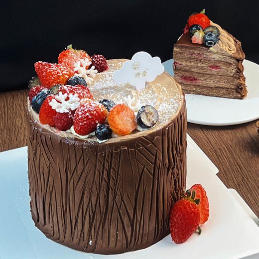 巧克力榛子树桩生日蛋糕 | 烤爱 商品图0