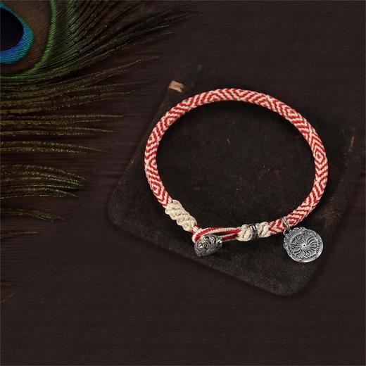 限定版　藏地九眼不灭长寿金刚天珠绳　搭配925银十字金刚杵扣环　红、黑两款 商品图4