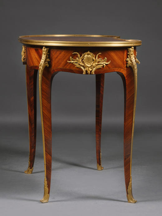 独角鹿西洋古董家具林克François Linke镀金青铜细木镶嵌书桌 商品图3