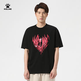 卡尔美男子T恤纯棉针织休闲圆领宽松打底衫2022夏季半袖