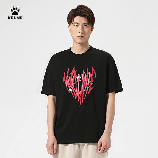 卡尔美男子T恤纯棉针织休闲圆领宽松打底衫2022夏季半袖 商品图0