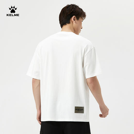 卡尔美男子T恤纯棉针织休闲圆领宽松打底衫2022夏季半袖 商品图2