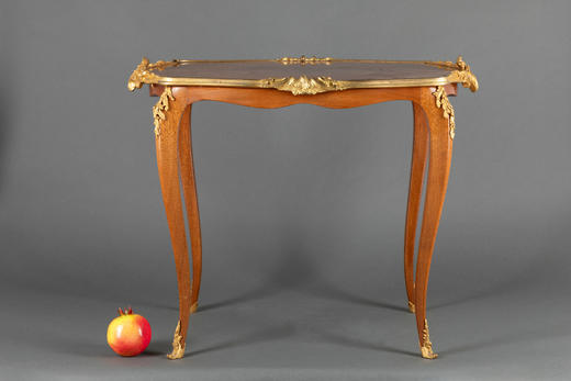 独角鹿西洋古董家具艺术家Paul Sormani铜鎏金细木镶嵌四足茶桌 商品图1