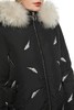 灵音 羽毛刺绣黑色毛领羽绒服 8434 商品缩略图3