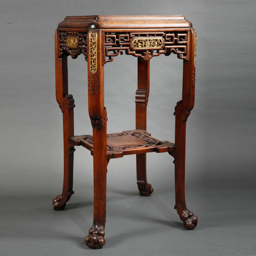 独角鹿西洋古董家具法国维亚多风格木嵌鎏金大理石桌面茶桌茶台 商品图4