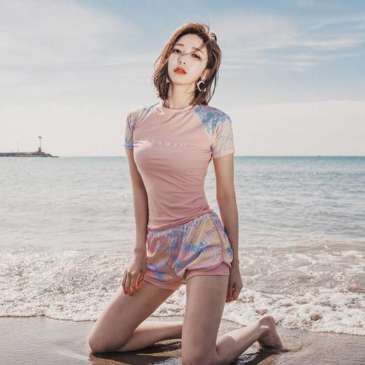 泳衣女分体运动风裙式长袖防晒学生游泳课韩国遮肚显瘦温泉游泳装 商品图4