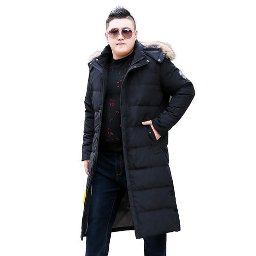 【2天发货】超大码400斤【新款DAL】大依优型新款男士羽绒服长款过膝加肥加大码胖子冬外套男特大号保暖 商品图3