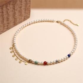 真言系列 六字真言珍珠项链 配绿松石红玛瑙青金石 醍醐xZEEMOU ZENG原创设计