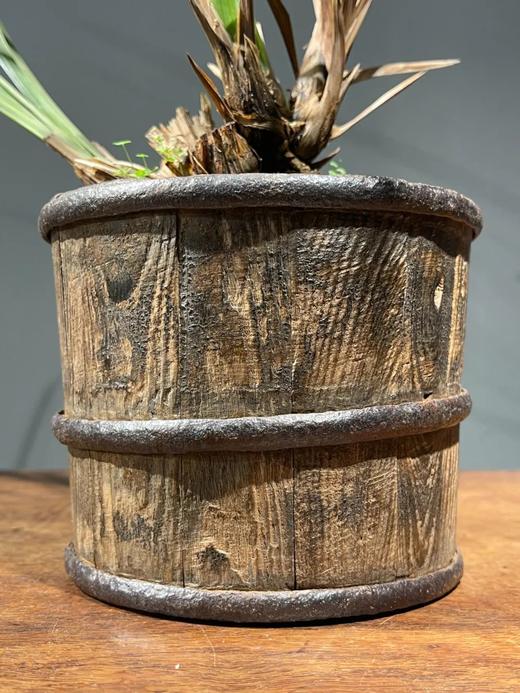 核桃木铁环箍老木桶，顺丰包邮 商品图2