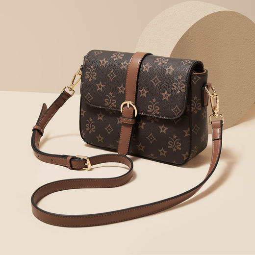 Safiya/索菲娅包包2022新款印花手机包复古单肩包女式斜挎包女包SF9158012Y 商品图0