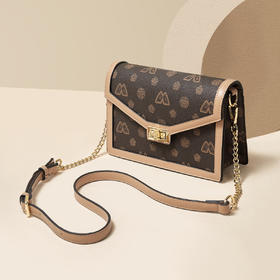 Safiya/索菲娅2022新款印花链条包复古单肩包包女式斜挎包女包SF9140026Y