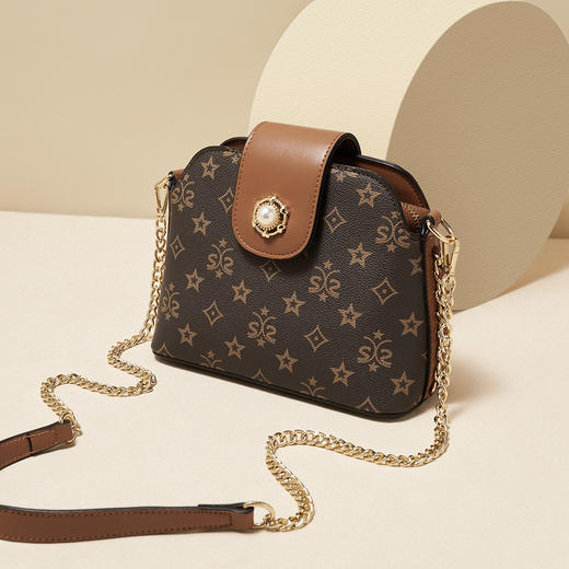 Safiya/索菲娅2022新款印花链条包百搭单肩包包女式斜挎包女包SF9158016Y 商品图1